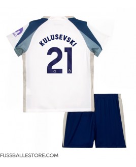 Günstige Tottenham Hotspur Dejan Kulusevski #21 Heimtrikotsatz Kinder 2025-26 Kurzarm (+ Kurze Hosen)